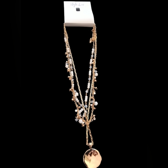 Style & Co. Charming Gold and Pearl Layered Necklace - Picture 1 of 2